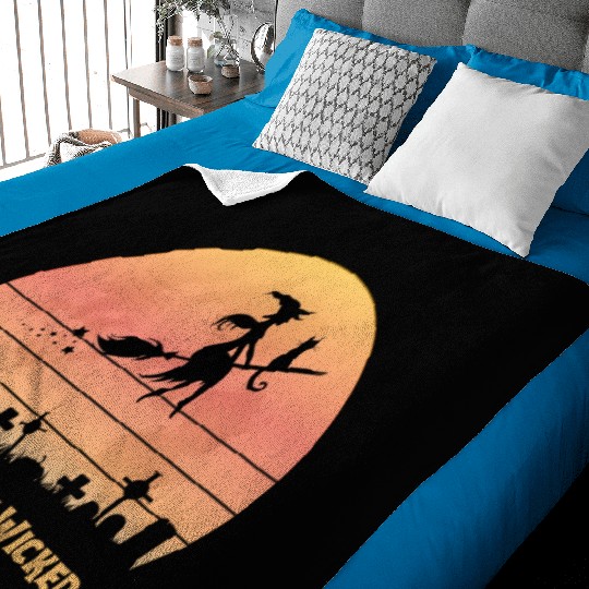 Wicked Cat Witch Funny Halloween Witch Baby Blankets