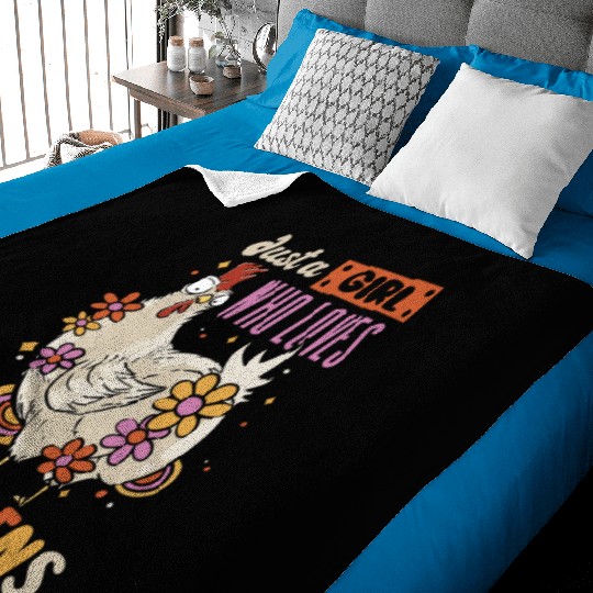 Just a Girl Who Loves Chickens Flower Lover Funny Baby Blankets