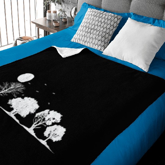 Trees at full Moon Nature Forests Leaves Baby Blankets