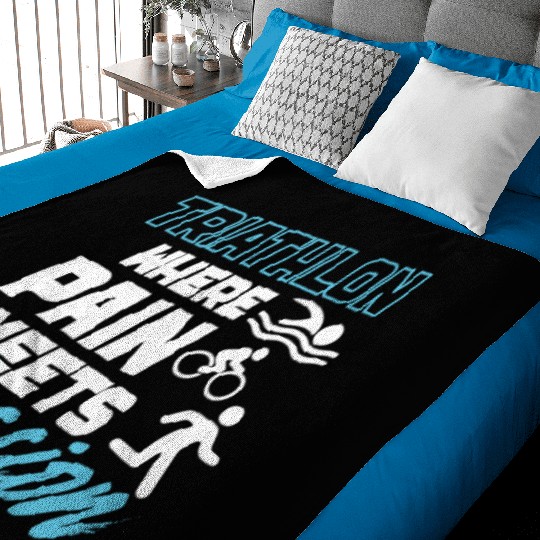 Triathlon Swim Bike Run Triathlete Sport Gift Baby Blankets