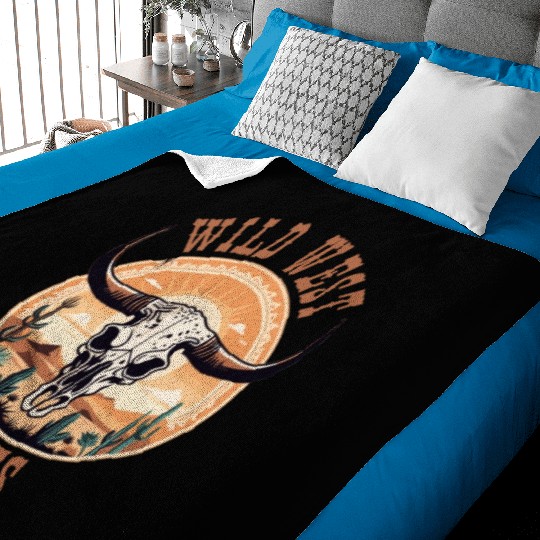 Vintage Cow Skull Wild West Vibes Baby Blankets