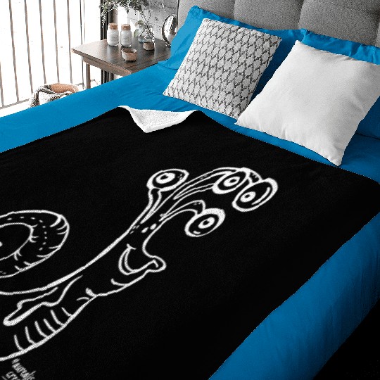 Slimy Snail monster with 4 alien eye Baby Blankets
