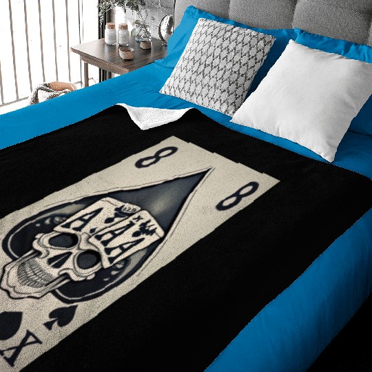 card with skeleton head (halloween design) Baby Blankets