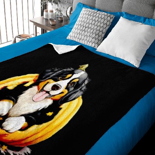 Halloween Bernese Mountain Dog Baby Blankets