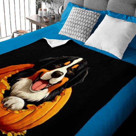 Halloween Bernese Mountain Dog Baby Blankets