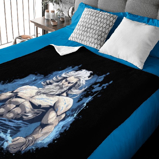 Zeus' Thunderbolt: Godly Gym Dominance Baby Blankets