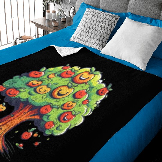 Apples Tree Fruit Orchard Apple Picking Cute Baby Blankets
