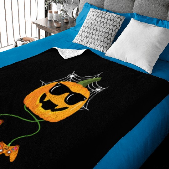 Halloween Jack O Lantern Gamer Boys Kids Men Baby Blankets