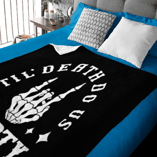 Halloween Till Death Do Us Party Skeleton Hand Baby Blankets