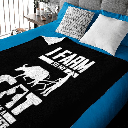 Farming Farmer Cat Baby Blankets