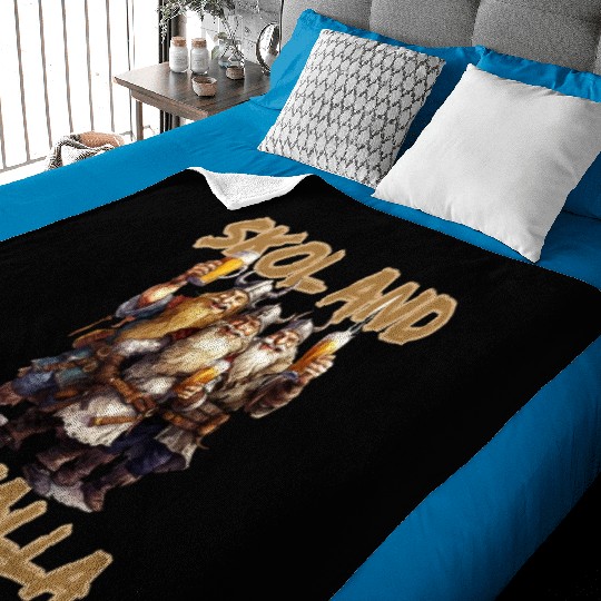 Skol and Valhalla Viking for a Men and Women Baby Blankets