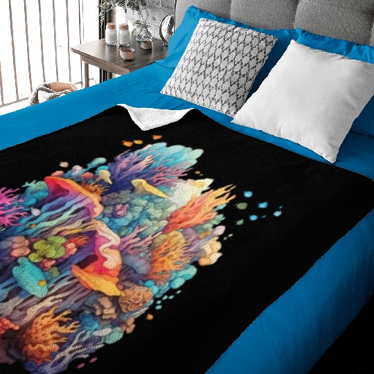 Coral Kaleidoscope: Nature's Mosaic Baby Blankets