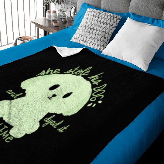 Key Lime Green Dog Baby Blankets