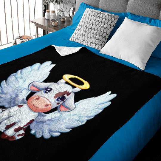 cow angel wings farm halo Baby Blankets