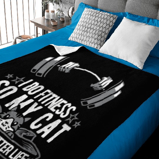 Fitness Workout Gym Cat Baby Blankets
