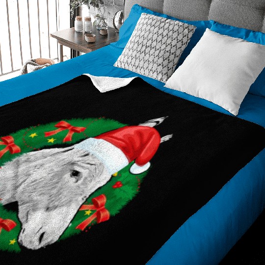 Donkey Lover Christmas Farm Animal Baby Blankets