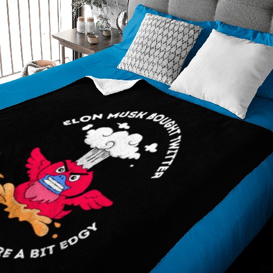 Elon Musk Angry Twitter Bird Baby Blankets