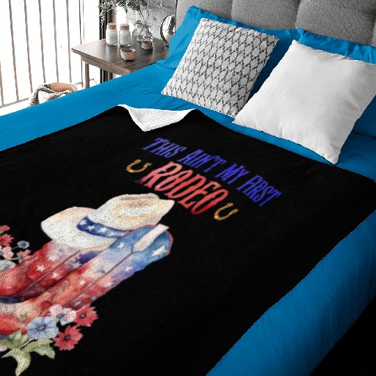 This Ain't My First Rodeo Women Rodeo Cowboy Baby Blankets
