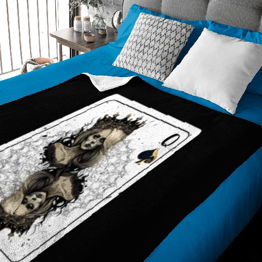 Queen of Spades Gothic Card Game Halloween Creepy Baby Blankets
