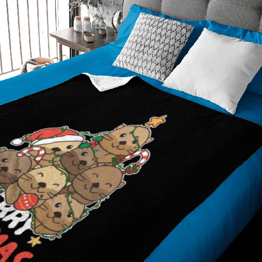 Otter Christmas Tree Merry Christmas Baby Blankets