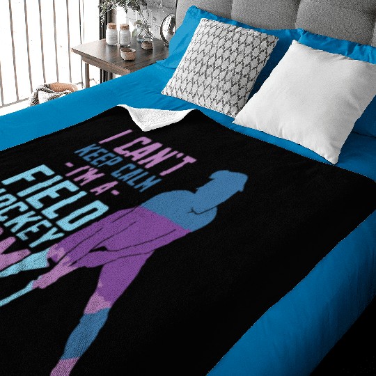 Field Hockey Mom I Can't Keep Calm Baby Blankets