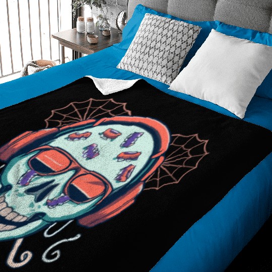 Skull Candy Halloween For Music Baby Blankets