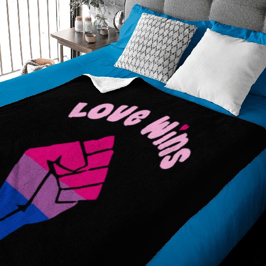 Love Wins Bisexual Pride Fist for Equality Baby Blankets