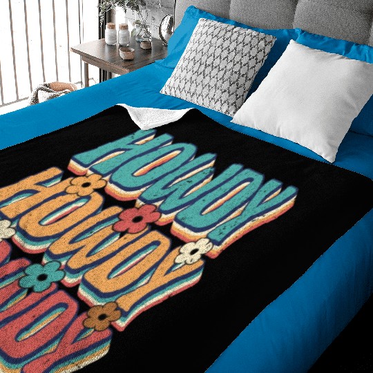 Groovy Howdy Rodeo Western Country Southern Cowgir Baby Blankets