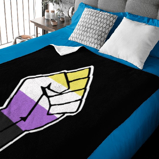 Nonbinary Pride Fist Design for Equality Baby Blankets