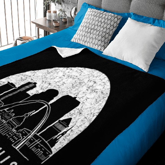 St. Louis Missouri Skyline Baby Blankets