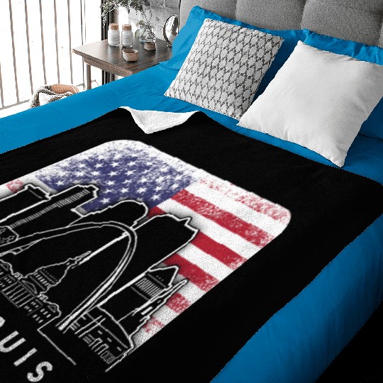 St. Louis Missouri American Flag Vintage Baby Blankets