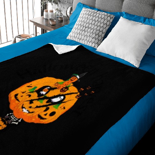 Halloween Harvest Pumpkin Slash Trick or Treater Baby Blankets