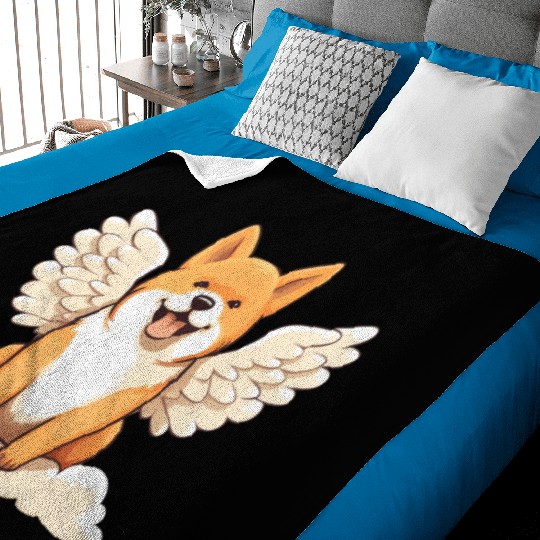 Sweet Shiba Inu angel with wings Baby Blankets