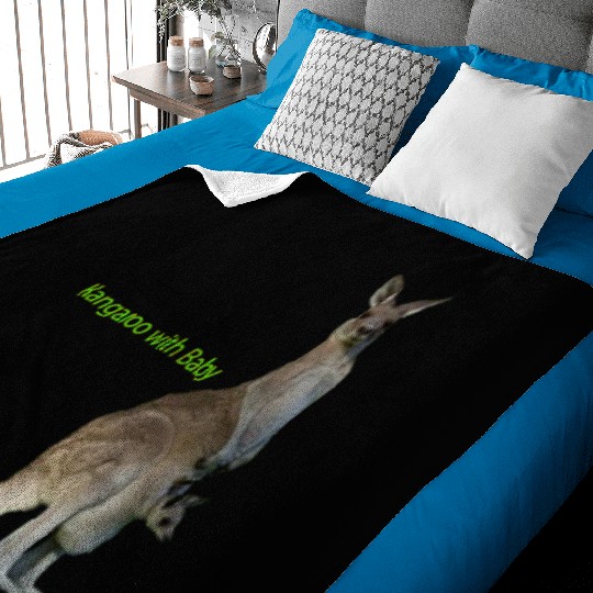 baby with kangaroo Baby Blankets