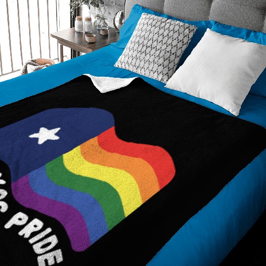 Rainbow Texas Flag Design for proud LGBT+ Texan Baby Blankets