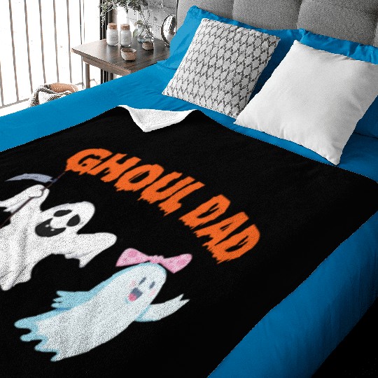 Ghoul Dad Ghost Funny Halloween Costume Baby Blankets