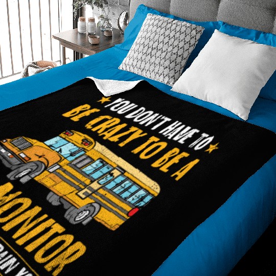 Bus Assistant Back To School Men Women School Bus Baby Blankets