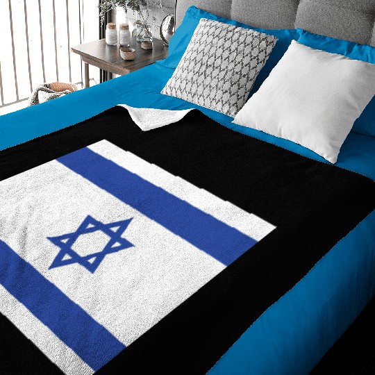 Israeli Flag with Star of David Design Baby Blankets
