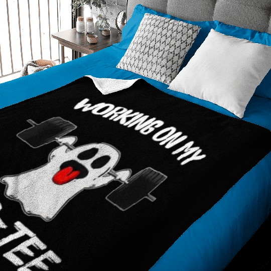 Working On My Boo Baby Blankets Ghost Workout Gym Halloween