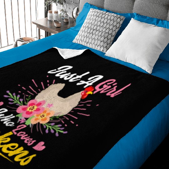 Just A Girl Who Loves Chickens Hen Farmer Farming Baby Blankets