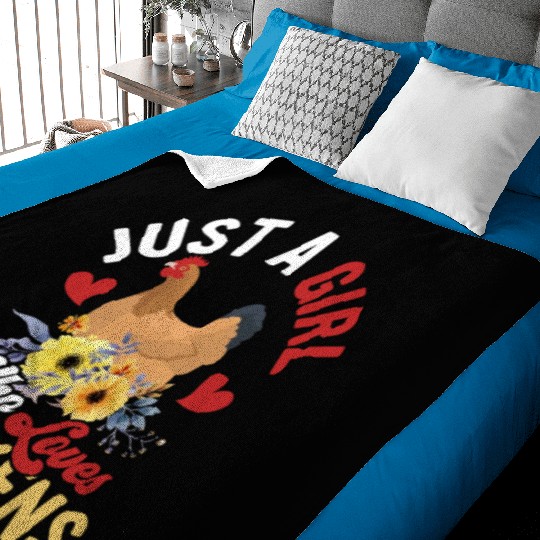 Just A Girl Who Loves Chickens Farming Hen Farmer Baby Blankets