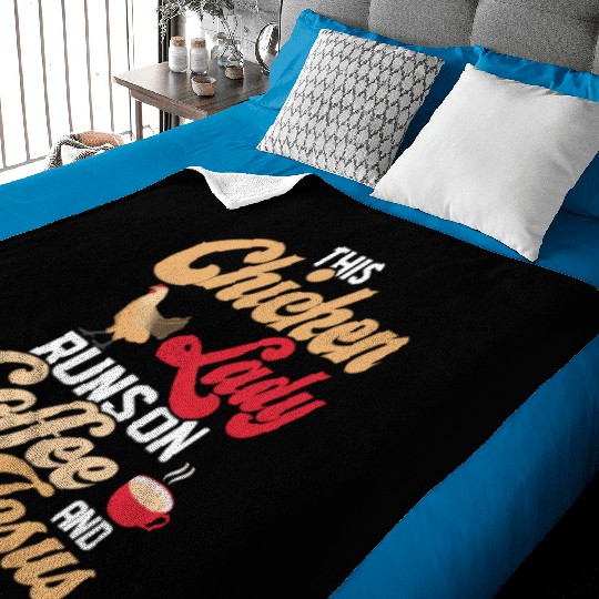 This Chicken Lady Runs On Coffee And Jesus Hen Far Baby Blankets