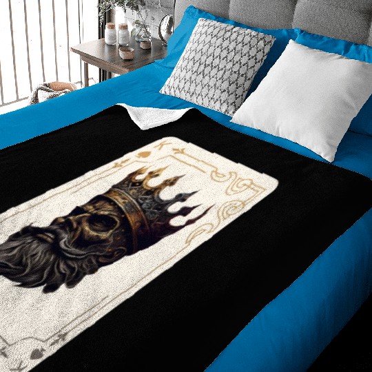 Creepy Card Game King Spades Poker Nightmare Baby Blankets