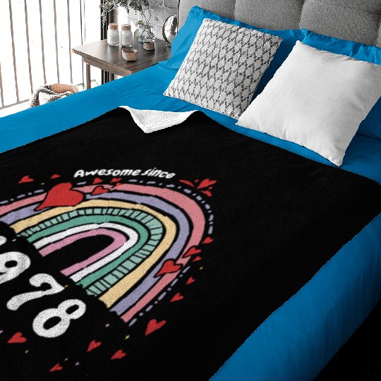 Cute Rainbow Awesome 1978 - 45th Birthday w/ Baby Blankets