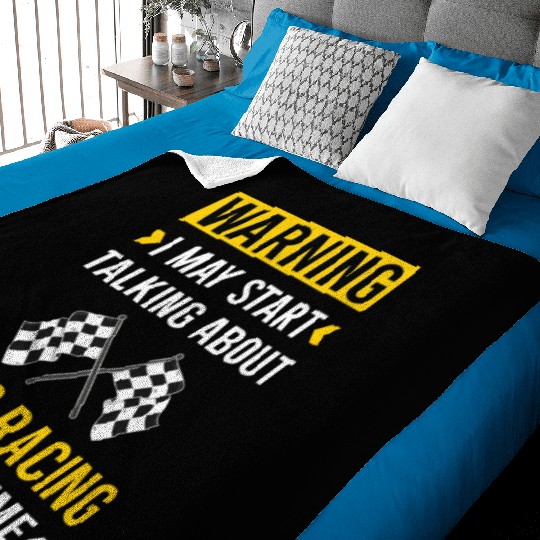Warning Drag Racing Baby Blankets