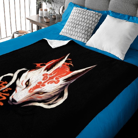 Fox Maske Kumiho Japan Kitsune Samurai Anime Baby Blankets