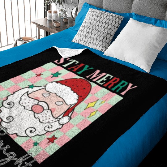 Stay merry and bright, Christmas funny design Baby Blankets