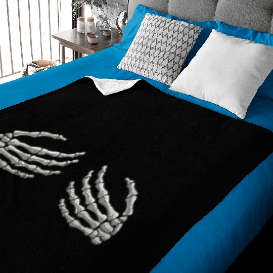 Halloween Skeleton Hands Baby Blankets