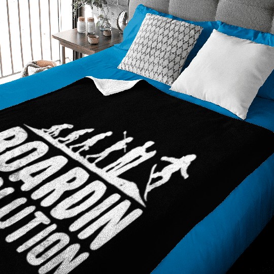 Snowboarder Boardin Evolution Snowboarding Baby Blankets