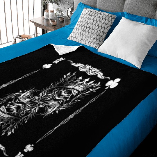 Gothic Card Game Clubs King Creepy Baby Blankets